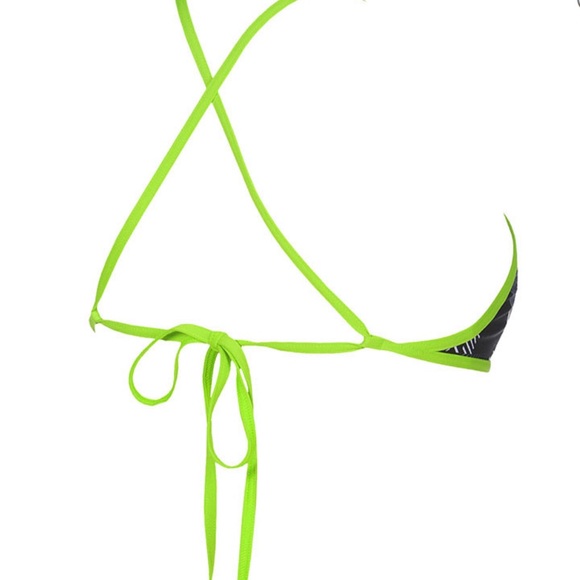 Black Green Arena Triangle Feel Bikini Top - Picture 2 of 2